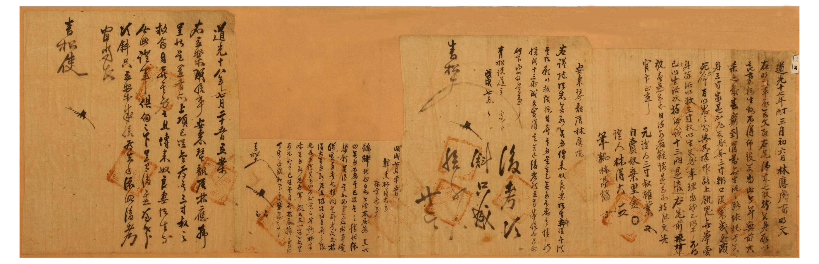 1746년에 김방이 작성한 시권의 명지