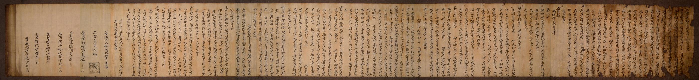 류성룡(柳成龍) 적서(嫡庶) 8자녀가 1649년에 작성한 화회문기